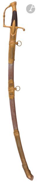 Light cavalry officer's sword.
 Ebony checkered...