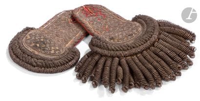 Pair of officer's shoulder pads. 
Body covered...
