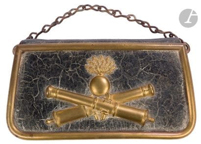 Black leather artillery officer's gibernator...
