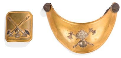 Set including: 
A gold brass firefighter's...