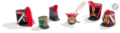 Six miniature hairstyles including red lancer...