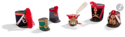 Six miniature hairstyles including red lancer...