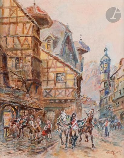 TOUSSAINT (Maurice) 
Scènes de rue avec un...