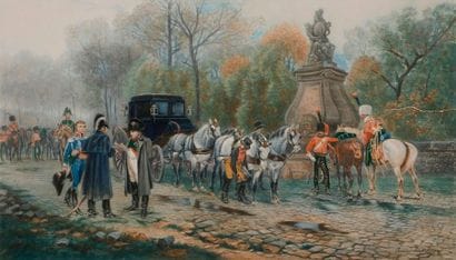 Ensemble de 5 gravures ou reproductions en...