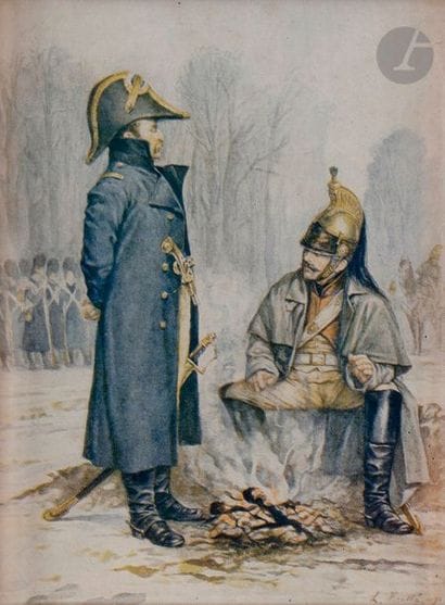 Ensemble de 5 gravures ou reproductions en...