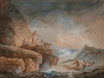 École de Joseph VERNET
Les Naufragés
Aquarelle...