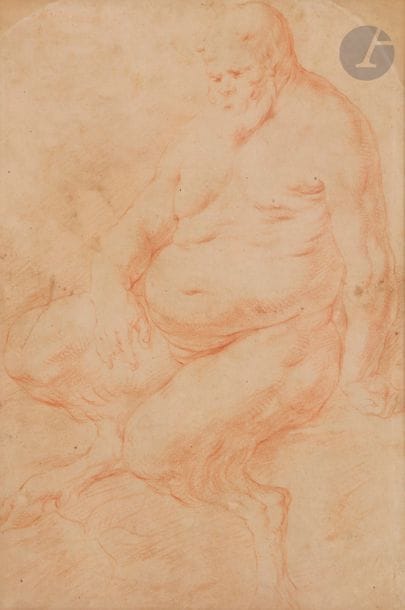 École de Jacob JORDAENS (1593-1678)
Silène
Sanguine.
(Coins...