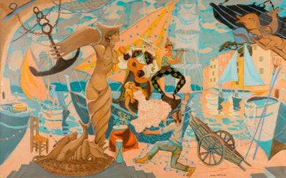 Dany LARTIGUE (1921-2017)
Musiciens au port
Huile...