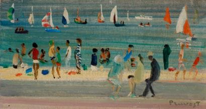 Pierre PRUVOST (1921-2008)
Plage animée
Huile...