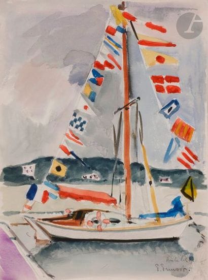 Pierre PRUVOST (1921-2008)
Antibes, le voilier
Aquarelle.
Signée...