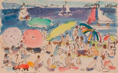 Pierre PRUVOST (1921-2008)
Plage animée
Encre...