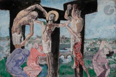 Max JACOB (1876-1944)
La Crucifixion
Gouache.
Non...