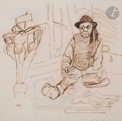 Max JACOB (1876-1944)
Breton et calvaire
Encre...