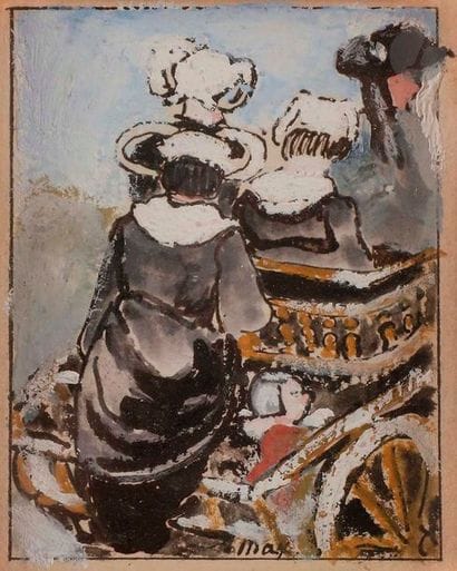 Max JACOB (1876-1944)
Bretons dans une cariole
Encre...