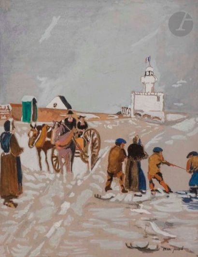 Max JACOB (1876-1944)
La Récolte du Varech
Gouache.
Signée...