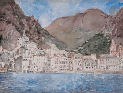 Max JACOB (1876-1944)
Vue d'Amalfi, 1925
Gouache.
Signée,...
