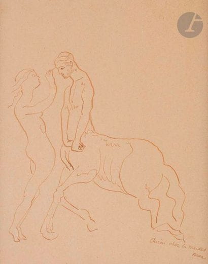Max JACOB (1876-1944)
Chiron chez les muses
Encre...