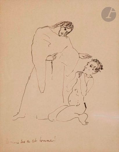 Max JACOB (1876-1944)
Démon sort de cet homme
Encre.
Titrée...