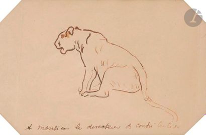 Max JACOB (1876-1944)
Lionne assise
Encre...