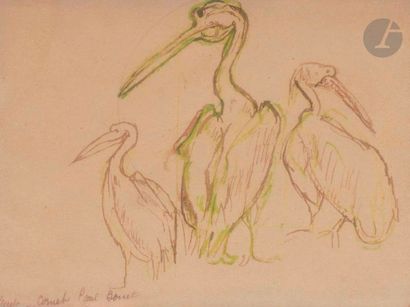 Max JACOB (1876-1944)
Pélicans
Encre brune...