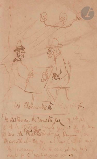 Max JACOB (1876-1944)
Les Clermontois à l'apéritif
Encre...