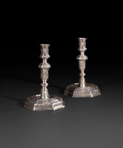 AUGSBURG 1717 - 1718 

Pair of candleholders...