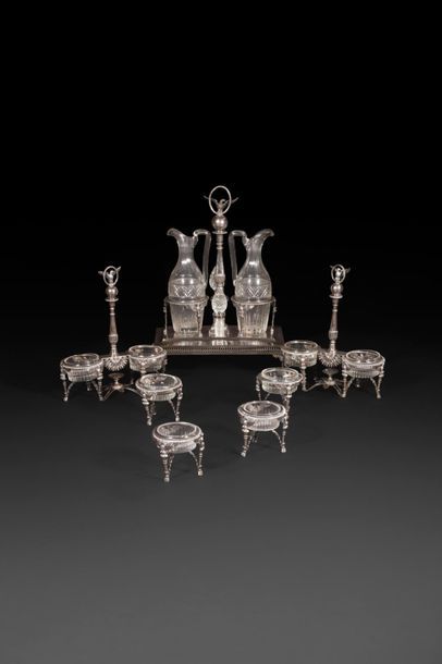 PARIS 1798 - 1809

Condiment set in silver...