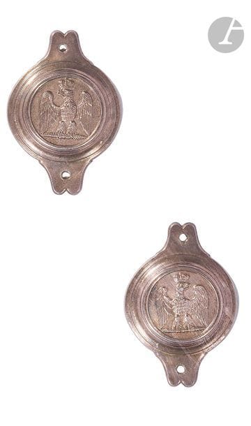 Paire de motifs de mors à l'Aigle impériale.

En...