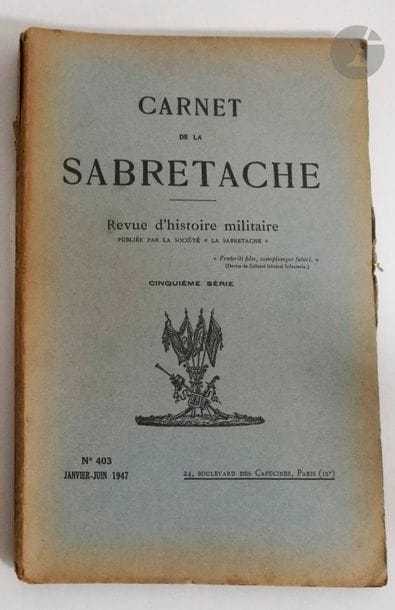 The notebooks of the sabretache.

Lot including:

-...