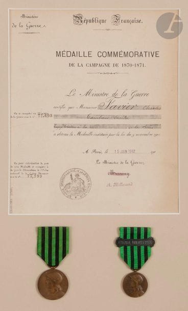 Commemorative medal for the 1870-1871 campaign.

Certificate...