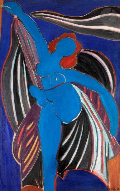 Marcel BURTIN (1902-1979
)
Blue
nude
, 1948Oil

on

canvas.


Signed...