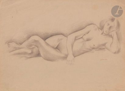 André LHOTE (1885-1962)
Femme nue allongée,...