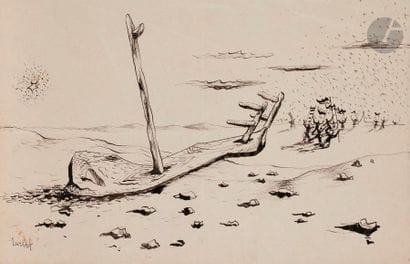 Jean LURçAT (1892-1966)
Les Porteurs de drapeaux...