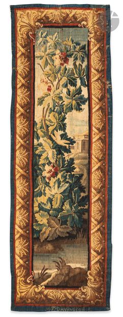 Tapisserie d’Aubusson en laine et soie, doublée,...