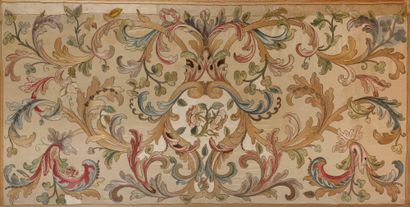 Broderie polychrome au point lancé à décor...