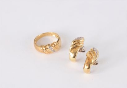 Demi-parure en or 18K (750) comprenant :...