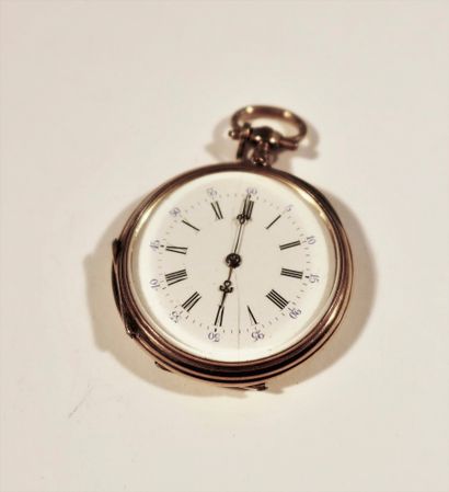Montre de poche en or 18K (750), cadran en...