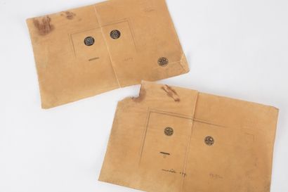 CARTIER.

Lot de 5 dessins gouachés sur carton,...