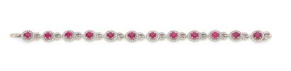 Bracelet en or gris 18K (750) articulé de...
