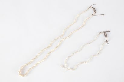 Collier de perles de culture en chute, fermoir...