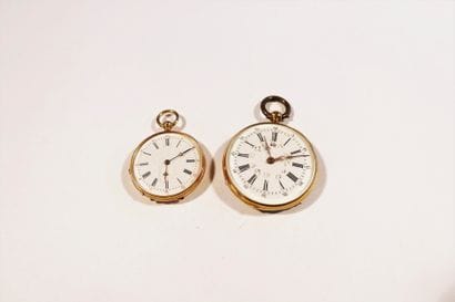 Lot composé de deux montres de poche en or...