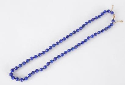 Collier de billes de lapis-lazuli, fermoir...