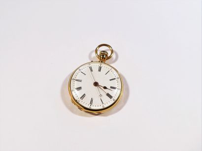 Montre de poche en or 18K (750), cadran en...