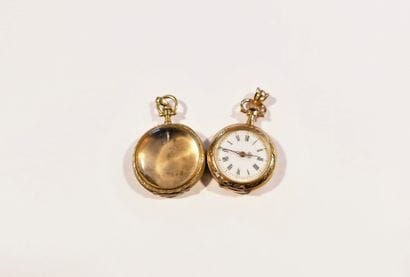Lot composé d’une montre de col en or 18K...