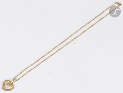 Pendentif en or 18K (750) en forme de cœur,...