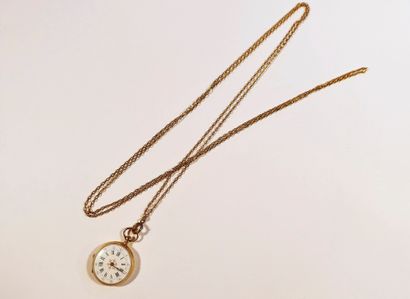 Montre de col en or 18K (750), cadran en...