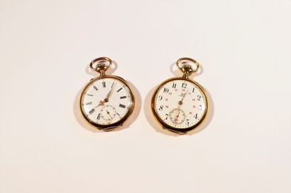 Lot composé de 2 montres de poche, une Oméga...