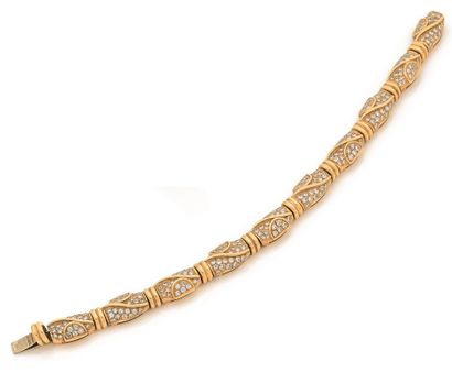 Bracelet en or 18K (750), articulé de maillons...