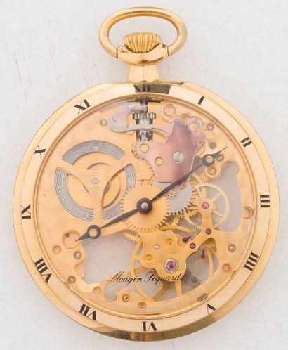 MOUGIN PICARD. 

Montre de poche squelette...
