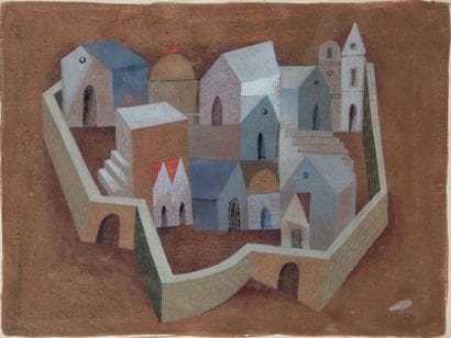 Samy BRISS (né en 1930)
La ville sainte Gouache...